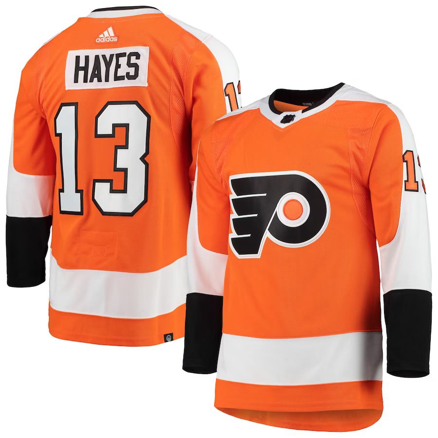 Men Philadelphia Flyers 13 Kevin Hayes adidas Orange Home Primegreen Authentic Pro Player NHL Jersey